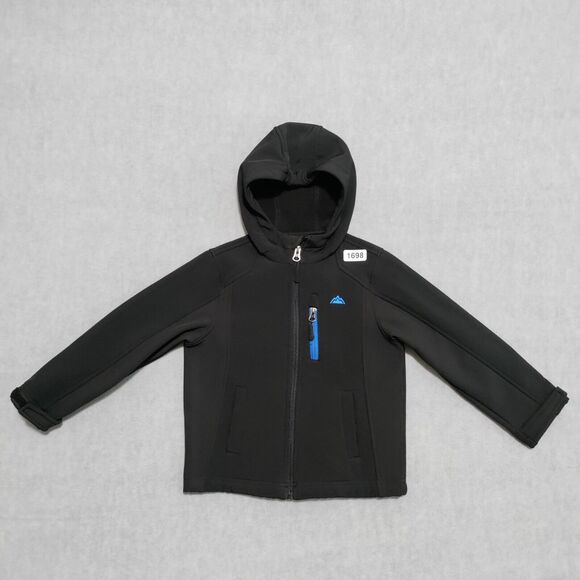 Snozu Performance Boys XS (4) Full Zip Hooded Jacket Black Adjustable Cuffs‎ EUC - Picture 10 of 10